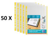 50 x pochettes de présentation Oxford - A4 - PP - 0,09 mm - jaune