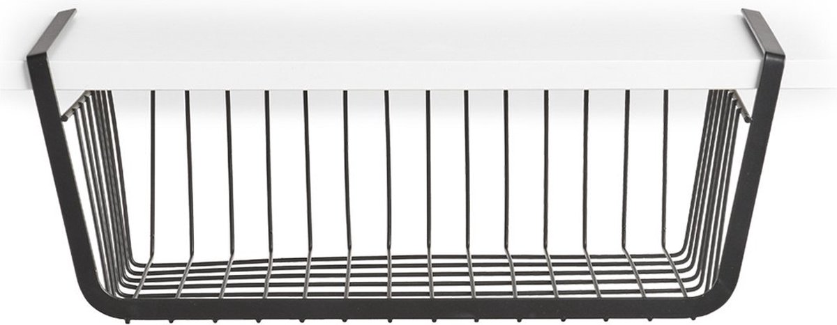 Zeller Fruitmand - vierkant - banaan hanger - zwart - 26 cm | Leen Bakker