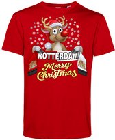 T-shirt kind Rotterdam | Foute Kersttrui Dames Heren | Kerstcadeau | Feyenoord supporter | Rood | maat 104