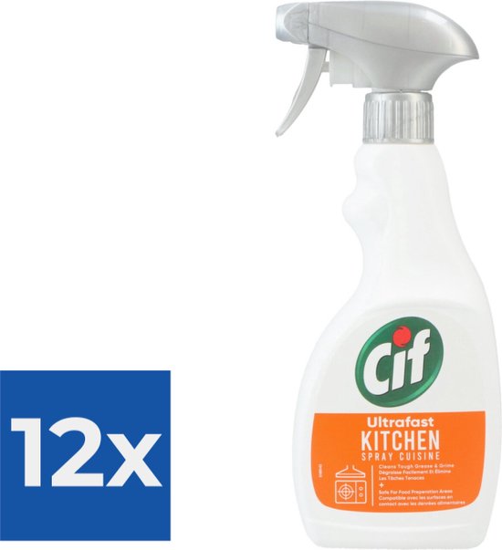 Cif Spray Keuken Ultrafast 500ml - Voordeelverpakking 12 stuks