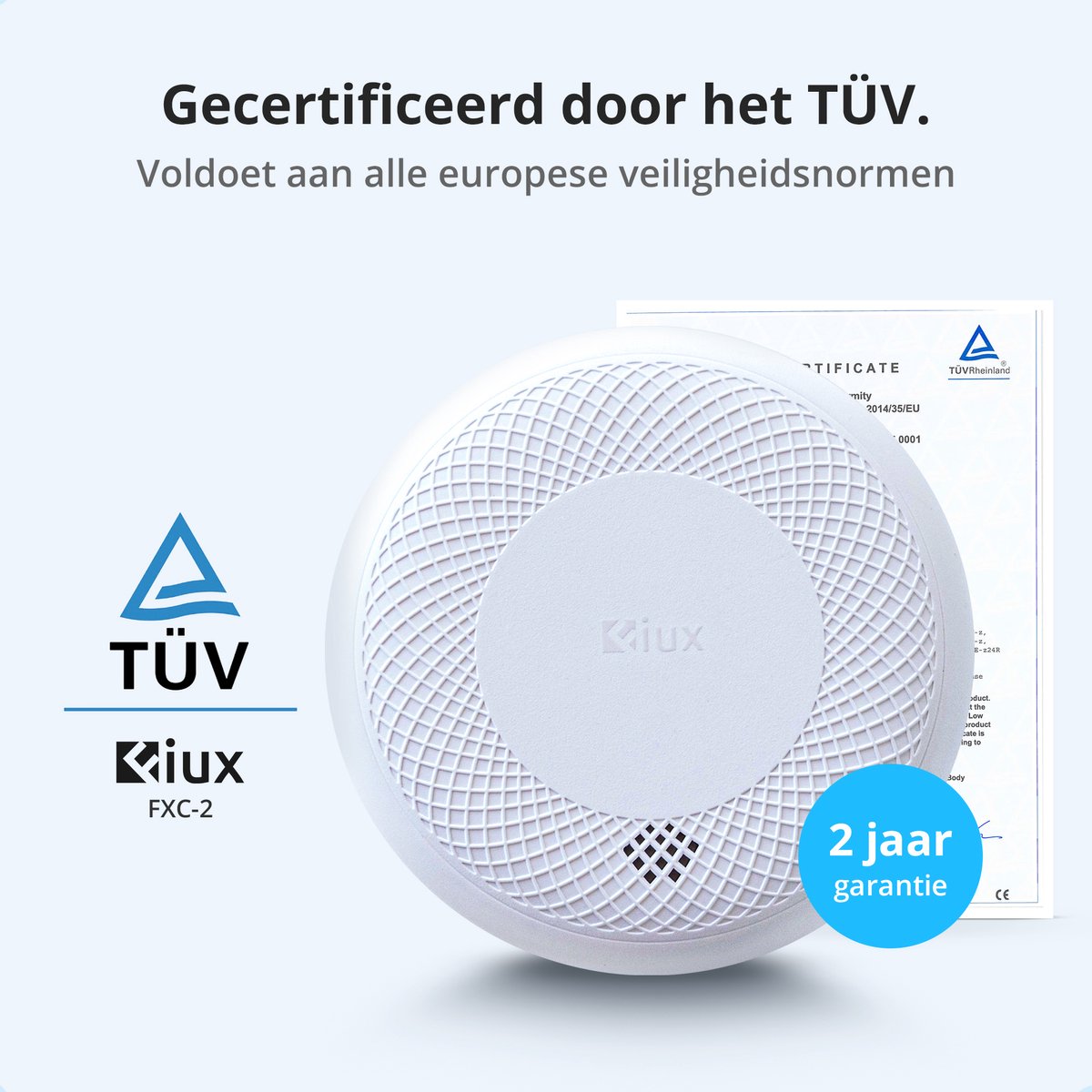 Fiux FXC-2 Détecteur combiné connectable - Détecteur de fumée et