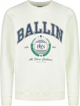 Ballin Amsterdam - Jongens Slim fit Sweaters Crewneck LS - Off White - Maat 6