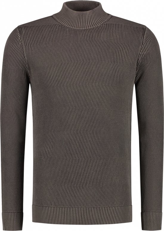 Purewhite - Heren Regular fit Knitwear Mockneck LS - Brown - Maat XXL