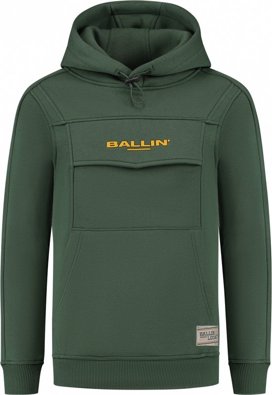 Ballin Amsterdam - Jongens Slim fit Sweaters Hoodie LS - Forest Green - Maat 8