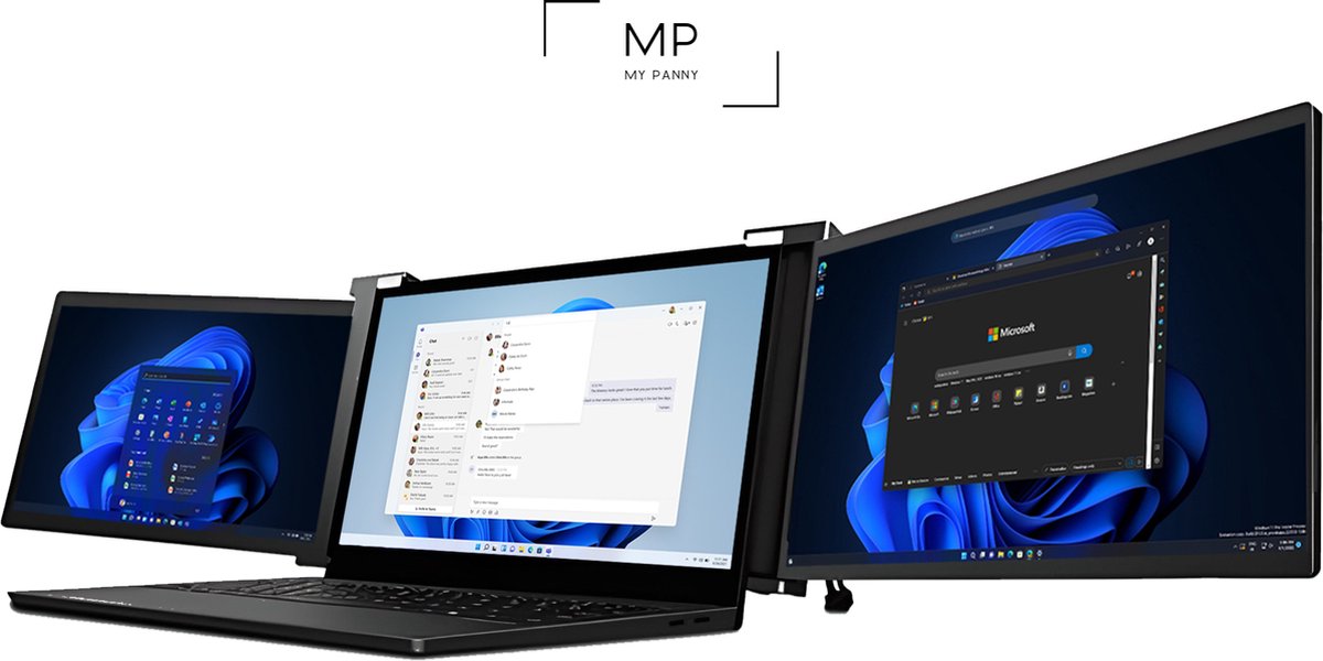 MP Portable Monitor - TRI-Screen - Dual Portable Monitor - Extra beeldscherm - 14 Inch - Monitor - Scherm