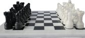 Jeu d'échecs en marbre de Luxe fait à la main - Bord Witte - Boîte de rangement noire faite à la main