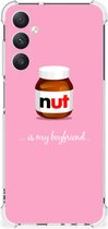 Silicone Hoesje Geschikt voor Samsung Galaxy A05s Telefoonhoesje met doorzichtige rand Nut Boyfriend