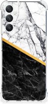 Back Cover Geschikt voor Samsung Galaxy A05s Smartphone hoesje met doorzichtige rand Marble White Black