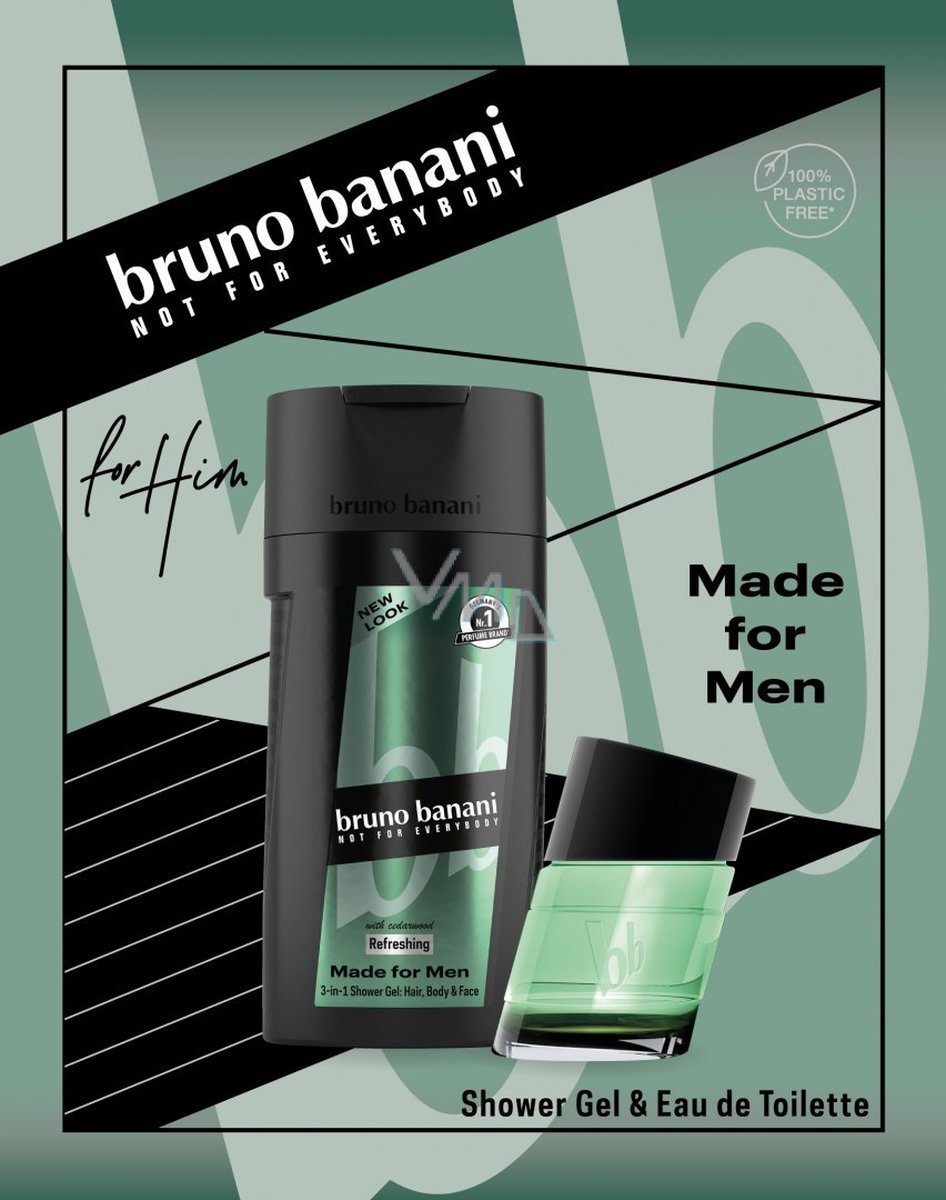 Bruno Banani Made for Men Giftset 30 ml eau de toilette spray + 250 ml showergel cadeauset voor heren