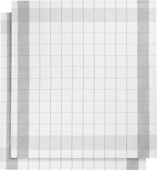 set van 6 keukenhanddoeken - De Witte Lietaer - kleur wit/grey