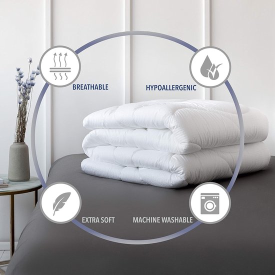 GC GAVENO CAVAILIA Copripiumino Easy Care Bee Happy – Double (200x200cm) In Policotone Grigio Con Motivo Ape