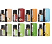 Set d'huiles essentielles Hankey 8 x 10 ml - Ensemble d'huiles essentielles - Diffuseur Aroma - Aromathérapie - Huile parfumée - Humidificateur