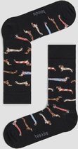 Grappige Sokken Zwart met Teckels in Bio katoen maat 36-40 - Teckels - Zacht - Trendy geschenk - Trendy Cadeau - Verjaardag - Geschenk
