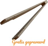 Houten Grilltang - 50cm - GRATIS gegraveerd - FSC Europees beuken - BBQ tang - persoonlijk cadeau