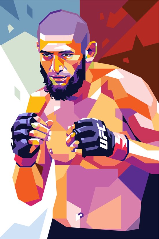 Khamzat Chimaev Poster | Khamzat Poster | Tsjetsjenië | UFC | MMA Poster | 61x91cm | Wanddecoratie | Muurposter | Pop Kunst | Sport Poster | Geschikt om in te lijsten