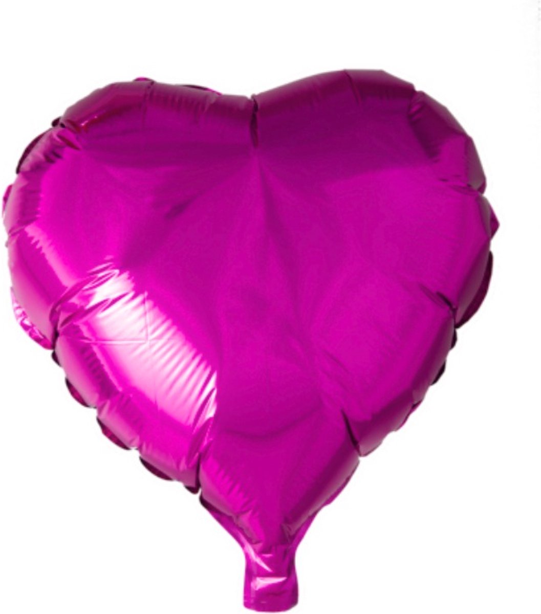 Folieballon hartvorm warm roze