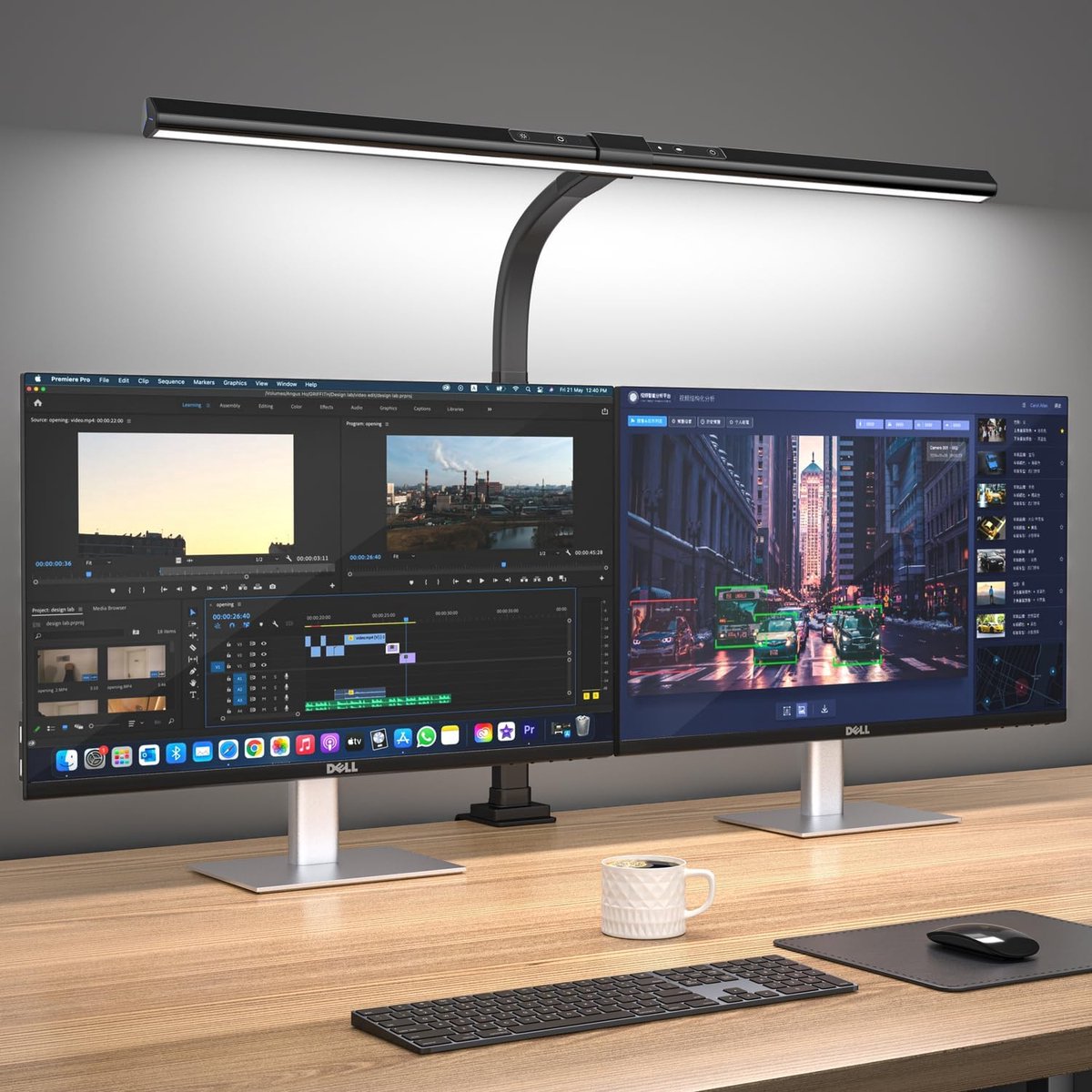 Monitor Lamp - Klembare Monitorlamp met Oogbescherming - Verstelbare Helderheid en Kleurtemperatuur - Flexibele Zwanenhals - USB Stroom - Ideaal voor Werkbank, Bureau en Architectentafel