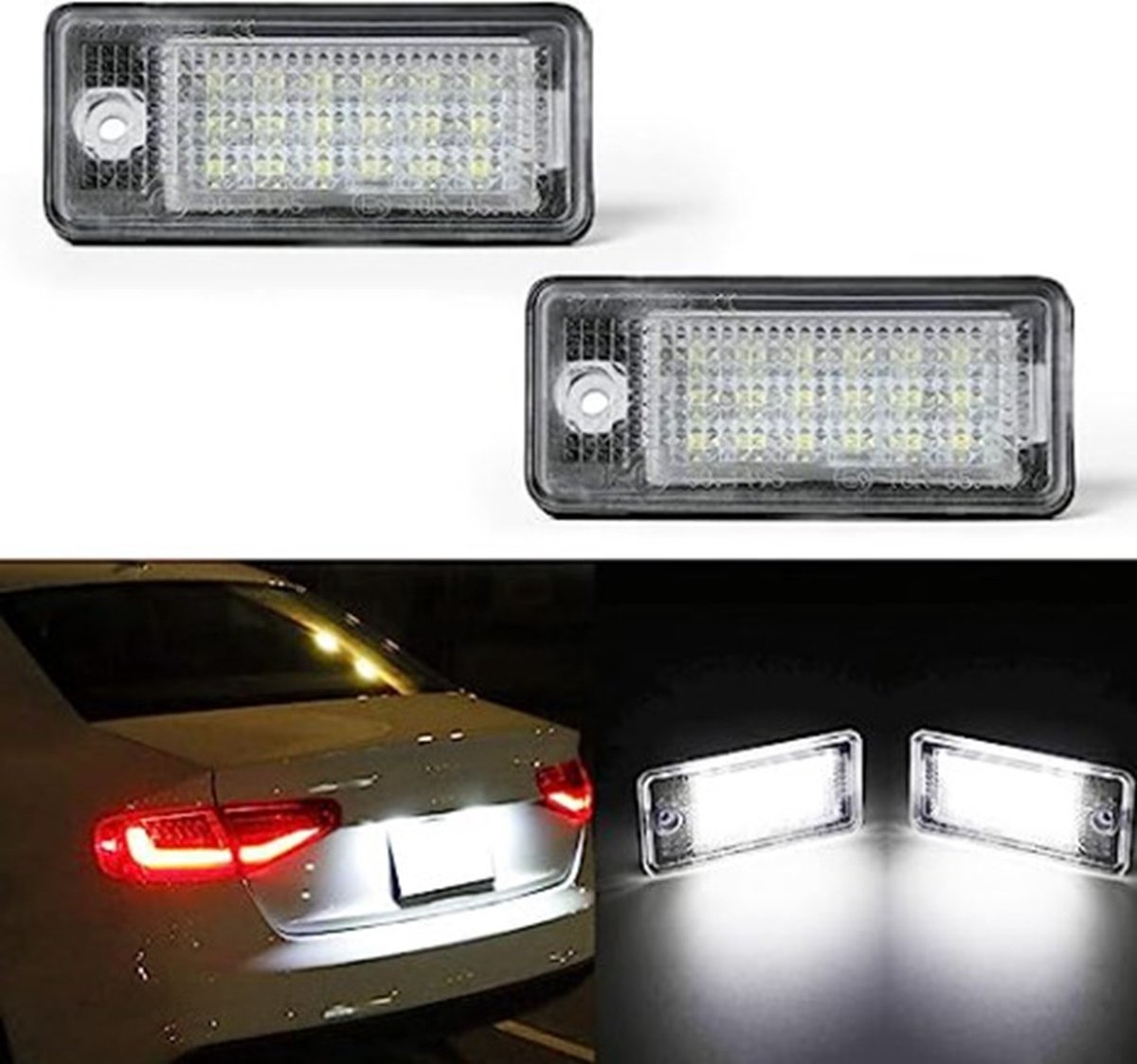 LED CANBUS Kentekenverlichting voor Audi A3 S3 RS3 Sportback A4 B7 S4 RS4 A5 S5 Cabrio A6 4F C6 RS6 Sedan Avant A8 S8 Q7