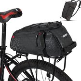 2-in-1 bagagedragertas, 8 liter en waterdichte fietstas voor bagagedrager, meerdere vakken, met draaggreep en schouderriem, fietstassen achter