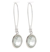 Behave Oorbellen - dames - oorhangers - zilver kleur- rond - met steen - 5.5 cm