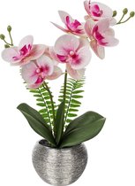 Fleurs artificielles, orchidées, plantes artificielles, Phalaenopsis, fleurs artificielles, comme les vraies en pots, fleurs décoratives pour salon, salle de bain, bureau, décoration