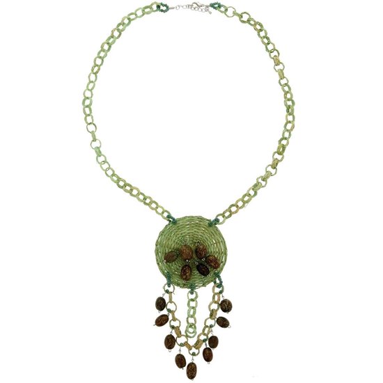 Boho Stijl Dangle Ketting-Een Metalen Veer, turquo... – Vicedeal