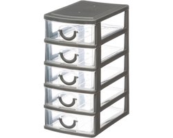 IBBO® - Bureau organizer ladekastjes met 5 lades 13 x 9 x 19 cm - Desk organizers - Kantoorartikelen opbergen - Clean desk policy sorteerbakjes - Opslagsysteem voor pennen/potloden