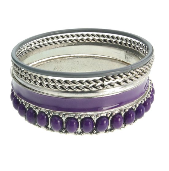 Ensemble de bracelets jonc vintage Behave Purple