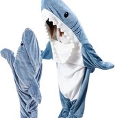 P&P Goods Shark Onesie - Couverture Requin - Couverture à capuche - Couverture polaire - 170 Cm - Blauw