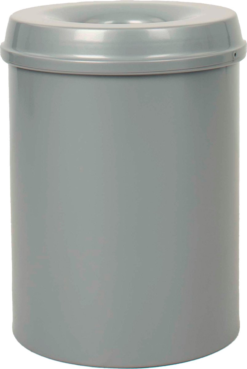 Goedkoopste V-part - Vlamdovende papierbak 15 ltr - Steel - zilver