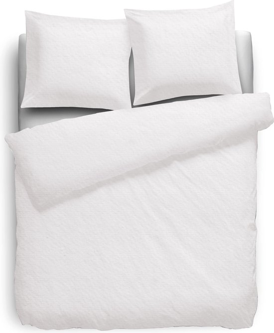 Eleganzzz Housse de couette 180gr/ m2 Flanelle Haute Qualité Uni - Wit - Housse de couette 260x200/220cm - Housses de couette Flanelle - Lits Jumeaux