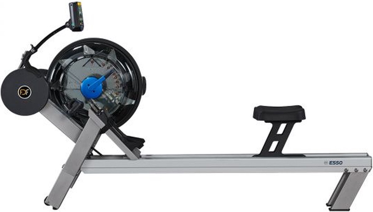 Afbeelding 2 van Fluid Rower Evolution E550 Roeitrainer - Hartslagmeter - Roeimachine met 10 weerstanden - Roeiapparaat voor thuis - Waterweerstand - Zilver