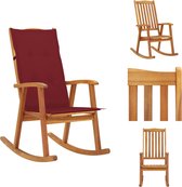 vidaXL Chaise à bascule Bois d'acacia Massief - 57x100x117 cm - kussen imperméable - Assemblage requis - vidaXL - Chaise de jardin