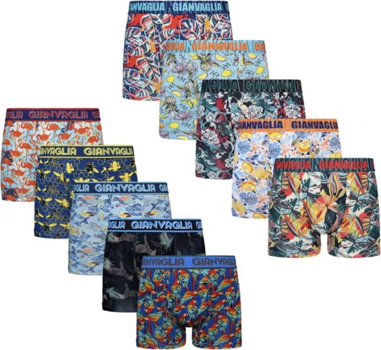10 PACK Boxer Homme | Coton | Taille L | Multicolore | Multicolore | Sous-vêtements hommes | Sous-vêtements Homme Onder |