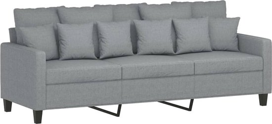Canapé 3 Places Tissu Gris Clair – 180 Cm De Large, Neuf Sous Emballage