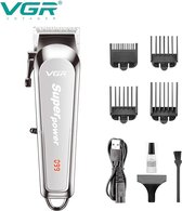 VGR V-060 Tondeuse à cheveux sans fil pour homme, ensemble de coupe de cheveux sans fil, batterie Li-ion rechargeable 2000 mAh, 150 minutes d'utilisation, appareil de coupe de cheveux, Argent