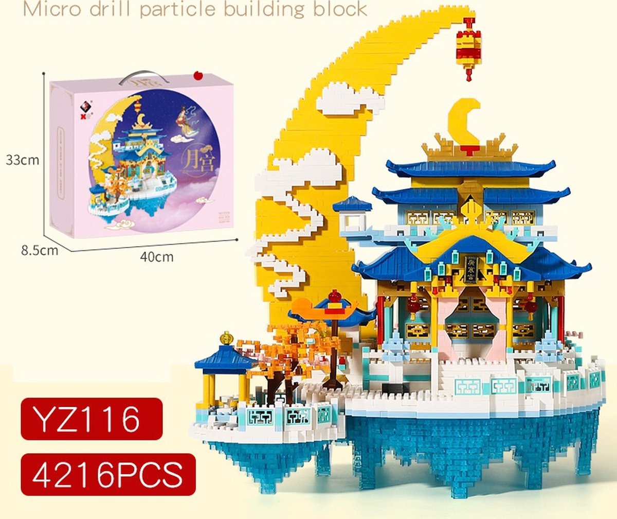 Moon Palace, 3D-modelbouwpakket, mythologische architectuur, speelgoed, cadeaus voor kinderen en volwassenen, kasteel, bouwstenen van kleine deeltjes, puzzelcadeaus (4216 stukjes)