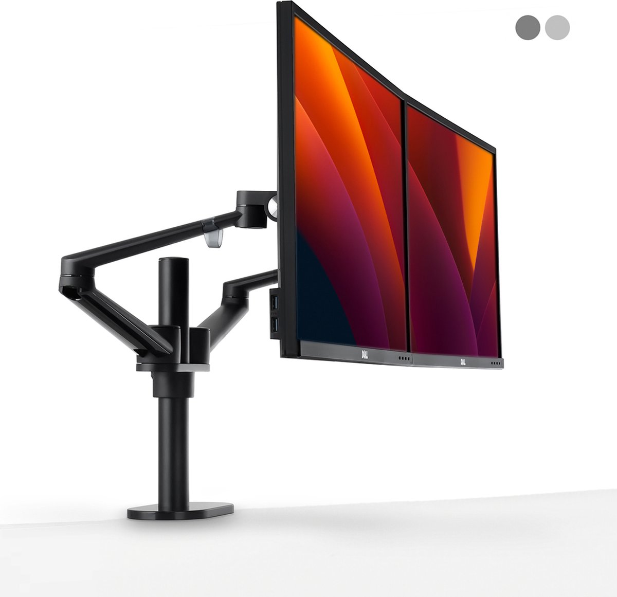 Alberenz® Dubbele Monitor Arm Zwart - Dubbele Monitorbeugel - Monitorarm 2 schermen - Monitor beugel - Ergonomisch ontwerp