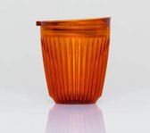HuskeeRenew & Lid - Tasse à café refermable à Go - Medium - 8oz/24cl - Oranje Transparent