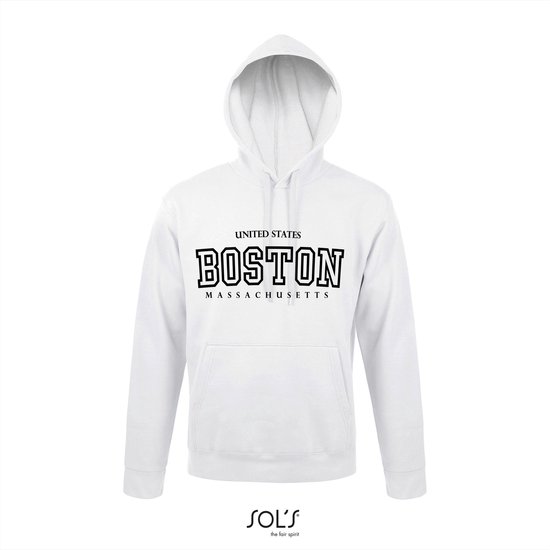 Hoodie 3-200 Boston Massachusetts - Wit, 4xL