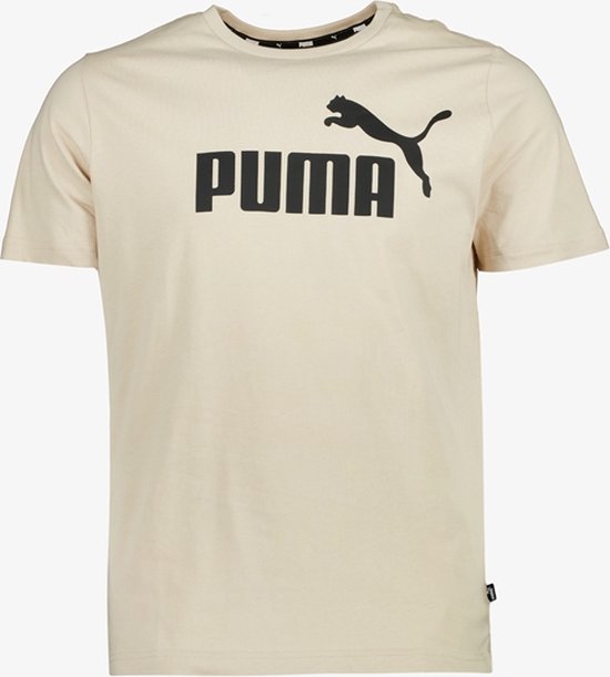 Puma Essentials Big Logo heren sport T-shirt beige - Maat S