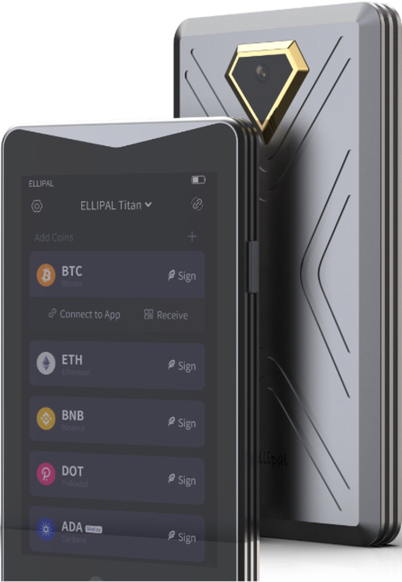 Ellipal Titan 2.0 - Hardware Wallet - Air Gapped - Anti Temper - Wallet voor Bitcoin, Ethereum en vele andere crypto - Ellipal