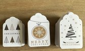 20x Cadeaulabels Kerst / Labels Kerstcadeau / Christmas / kerstlabels / Cadeau / Versiering / Naamkaartjes / Merry Christmas / Wit / Goud / Zwart / Random