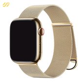 Geschikt voor Apple Watch bandje - Milanees - Goud - 38/40/41mm - Voor iWatch 1,2,3,4,5,6,7,8,9,SE