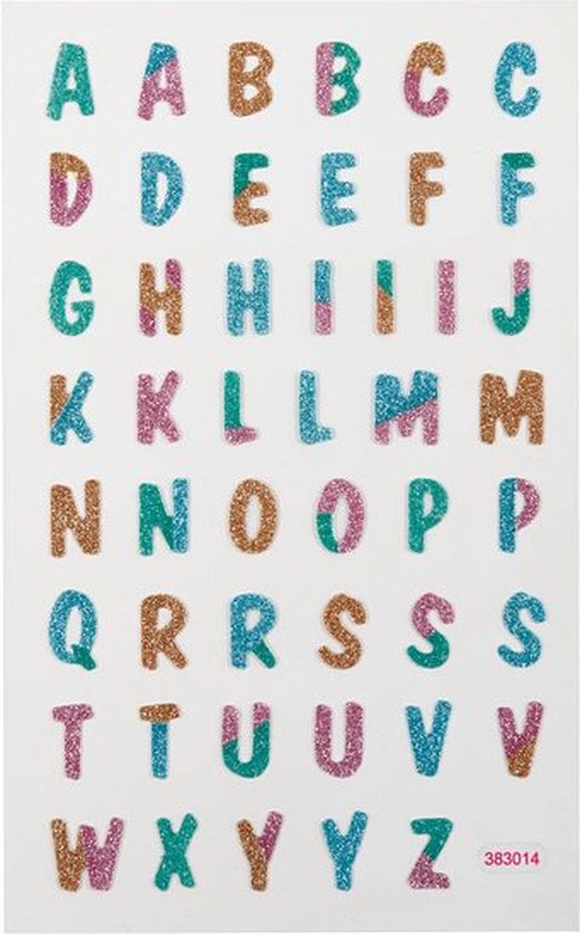 Foto: Glitter stickers letters zelfklevende scrapbooking stickers hobby stickers voor diy knutselen glanzende decoratieve stickers creatieve alfabet stickers 10x16 cm 1 vel