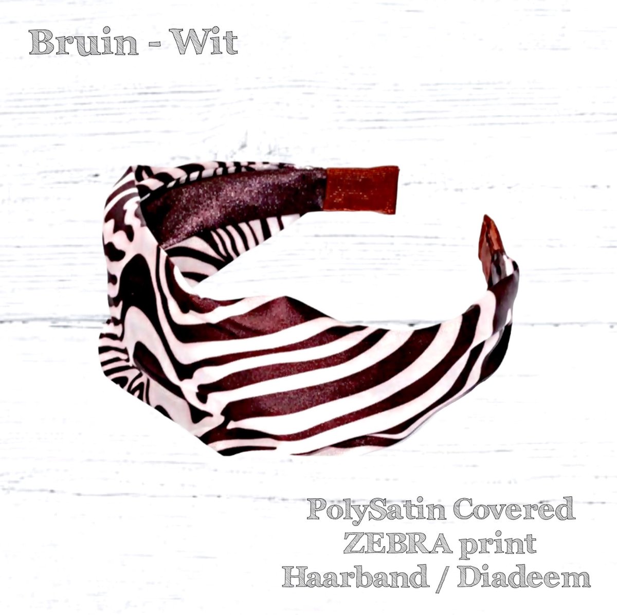 Haarband Diadeem – Dierenprint - Zebra Print stoffen Cover - Bruin Wit - 1 stuks - Volwassenen Tieners - Kinderen - Casual - Carnaval - Zomerfeesten – Themafeest