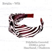 Haarband Diadeem – Dierenprint - Zebra Print stoffen Cover - Bruin Wit - 1 stuks - Volwassenen Tieners - Kinderen - Casual - Carnaval - Zomerfeesten – Themafeest