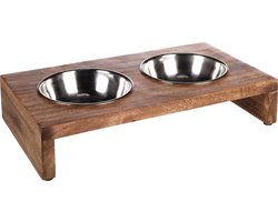 Flamingo Kato Duo Dinner Staander - Eet- En Drinkpot Honden;katten - Eet- En Drinkpot Set Kato Inox 2x350ml 13cm - 1st - 132935 - 1st