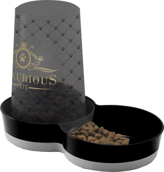 Flamingo - Hondenvoerbak en Drinkbak Luxurious - Zwart - < 1.5 liter - 28 x 16 x 21.5 cm