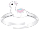 Joy|S - Zilveren Lama Alpaca ring - verstelbaar - voor kinderen